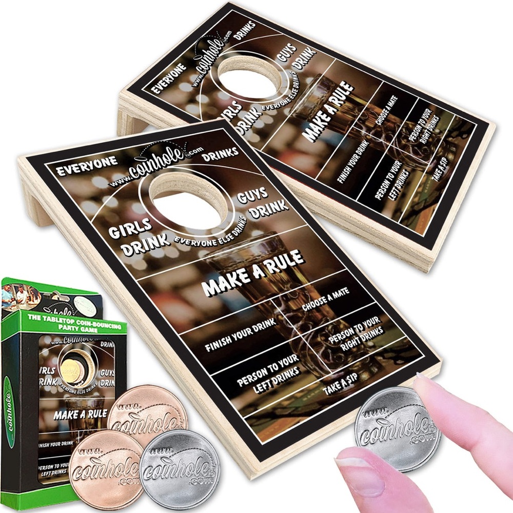 Cornhole Drinking Game Set with Coins and Travel Bag NWT